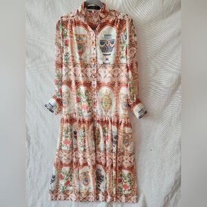 Dalia MacPhee Grecian Ornate & Floral Motifs Prints Size M